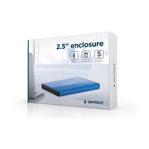 Gembird Eksterno kući&amp;scaron;te za 2.5 inča SATA HDD/SSD diskove, aluminijumsko, tamno-plavo (EE2-U3S-3-DB) Slike