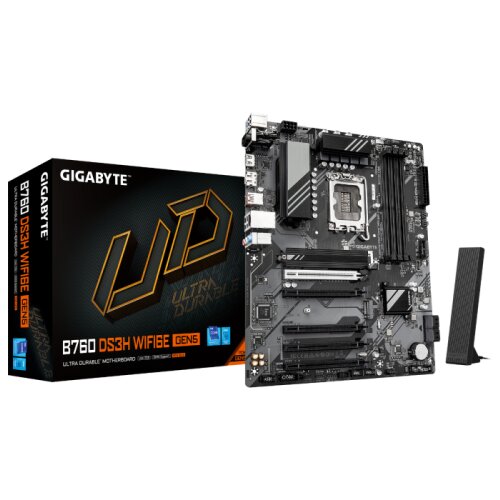 Gigabyte B760 DS3H WF6E GEN5, DDR5, SATA3, USB3.2Gen2, DP, WiFi, LGA1700 ATX Cene