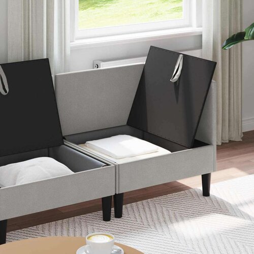  Set namje&amp;scaron;taja za dnevni boravak 3 pcs Svjetlosiva Tkanina Slike