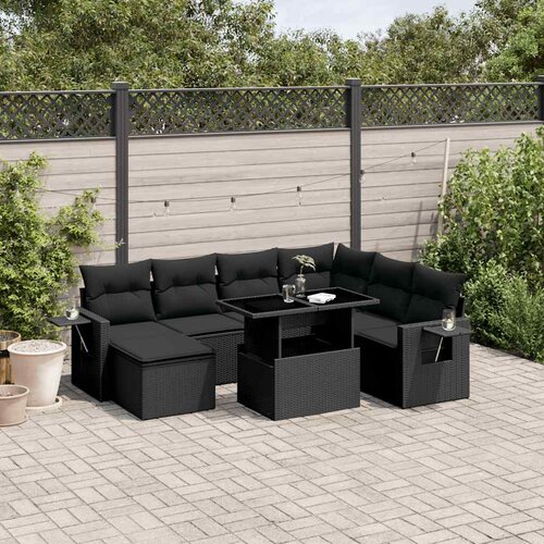  9-dijelni set vrtnih sofa od poliratana s jastucima Slike