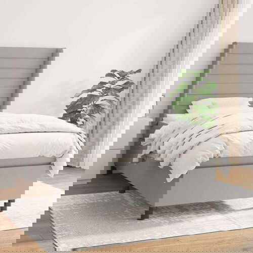  Okvir kreveta s oprugama i madrac svjetlosivi 90x200cm tkanina Cijene