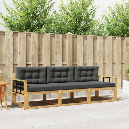  Set vanjskih sofa 3 kom. Bijela i antracit Poliester Cene