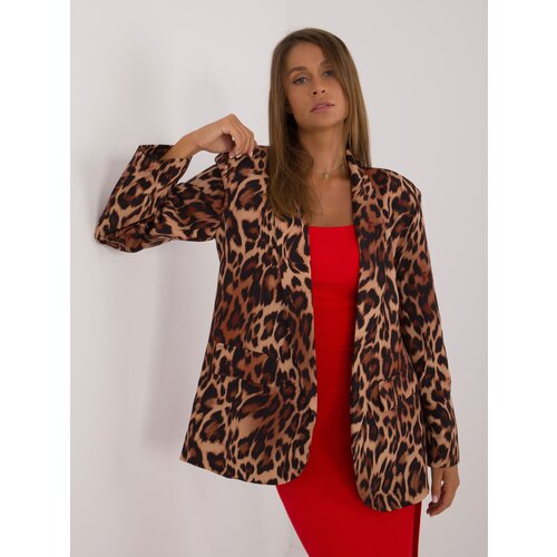 Fashion Hunters Brown and black oversize jacket with animal prints Slike