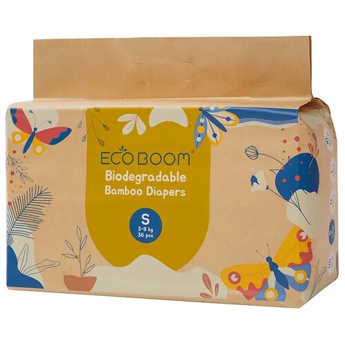 Eco boom joy biorazgradive pelene za bebe veličina s (od 3-8kg) 36kom Slike