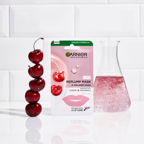 Garnier Skin Naturals Lips Replump Mask maska za nahranjene in polnej&amp;scaron;e ustnice 5 g za ženske Slike
