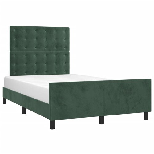 VidaXL Posteljni okvir z vzglavjem temno zelen 120x200 cm žamet, (20906642) Slike