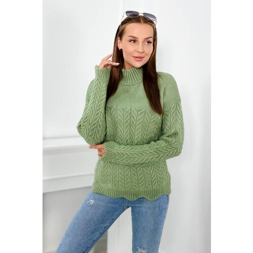 Kesi Dark mint sweater with decorative ruffle Cijene