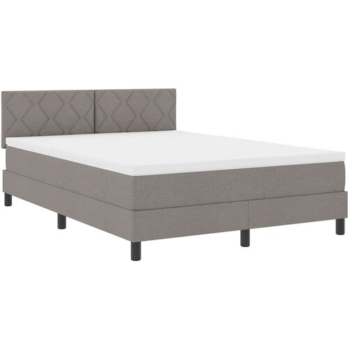 VidaXL Postelja boxspring z vzmetnico Taupe 140 x 200 cm blago, (5000043401) Slike