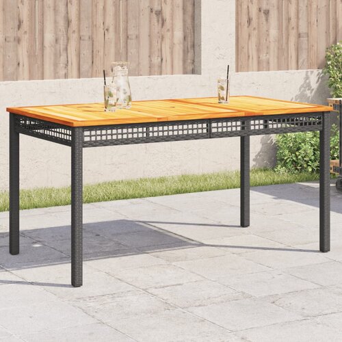  Vrtni stol crni 140 x 80 x 75 cm od poliratana i drva bagrema Cijene