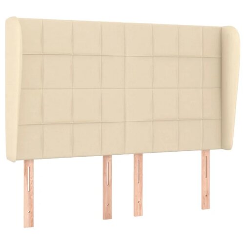 VidaXL Vzglavje z u&amp;scaron;esi krem 147x23x118/128 cm blago, (20952713) Slike