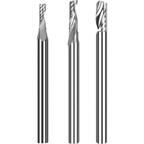 TwoTrees HRC55 3.175mm Tungsten Steel End Mills Downcut Set of 3 Cene