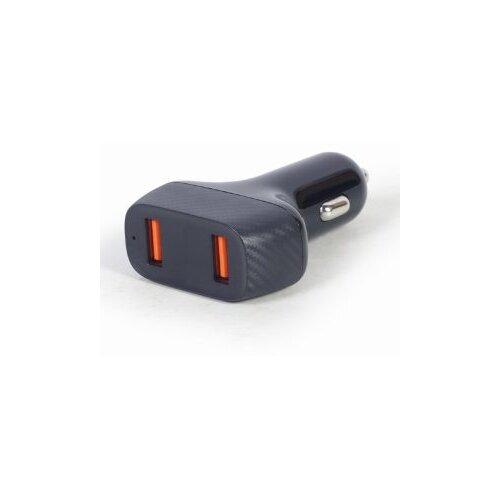  USB punjač za auto GEMBIRD, 2-port USB car fast charger, QC3.0, 36 W, black, TA-U2QC3-CAR-01 Slike