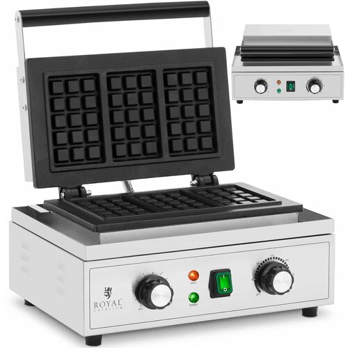Royal Catering pravokotni pekač za 3 belgijske vaflje Teflon 1500 W, (21098239) Cene