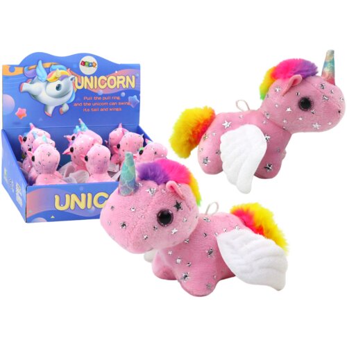 Unicorn Plush Pull-On Jumping Horse Pink Cene