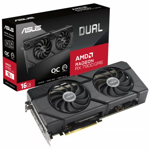 AMD Asus RX 7900 GRE Dual 16GB | GDDR6 | HDMI 3xDisplayport | 90YV0J90-M0NA00 | Gaming Grafična Kartica, (21148406)