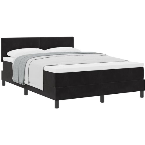 VidaXL Postelja z vzmetnico Črna 140x190 cm Žamet, (22052752) Slike