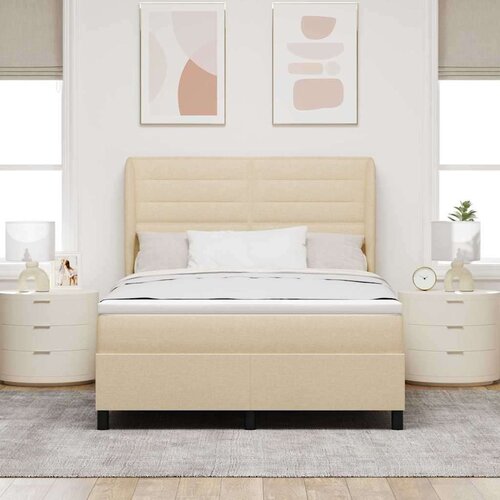 Box Postelja z vzmetnico Krem 160x200 cm Tkanina, (22052481) Cene