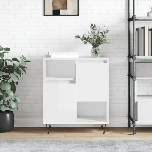 VidaXL Komoda sjajna bijela 60 x 35 x 70 cm od konstruiranog drva Slike