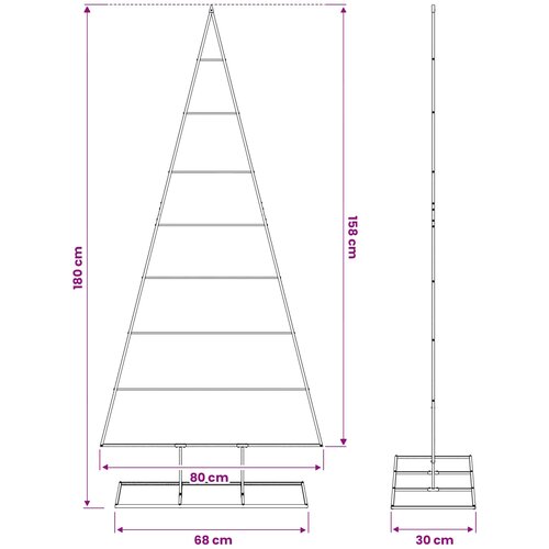  Metalna božićna jelka KUOPIO 180 cm Metal Crna Slike