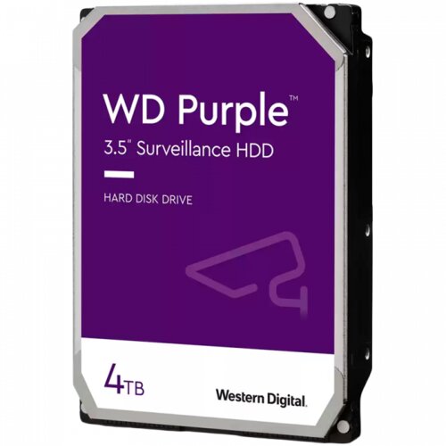 HDD Video Surveillance WD Purple 4TB CMR, 3.5&amp;#039;&amp;#039;, 256MB, SATA 6Gbps, TBW: 180 Slike