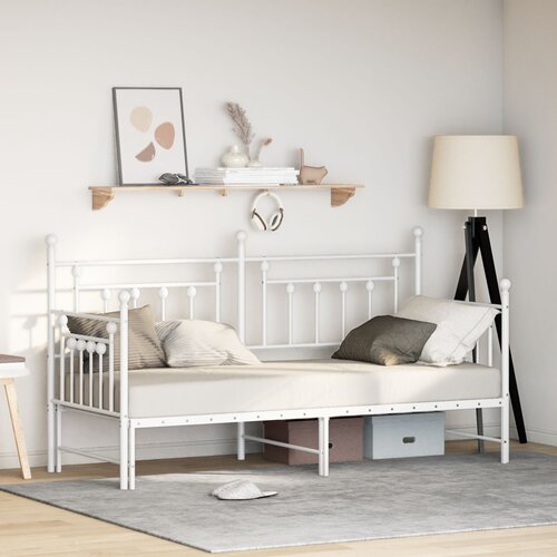 VidaXL Krevet s pomoćnim krevetom bijeli 75x190 cm čelik Slike