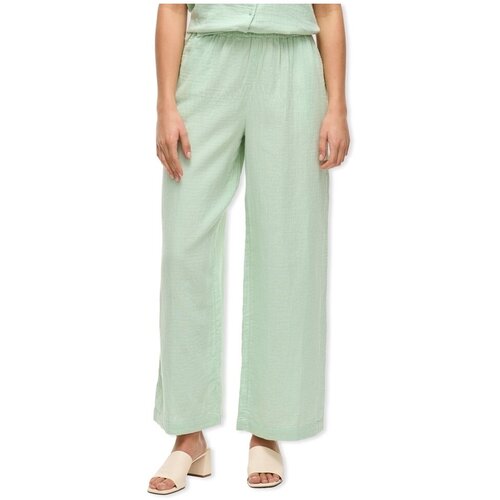 Vila Hlače Lania Wide Trousers - Silt Green Zelena Slike