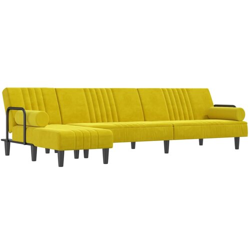 VidaXL Kutna garnitura na razvlačenje žuta 260x140x70 cm bar&amp;scaron;unasta Slike