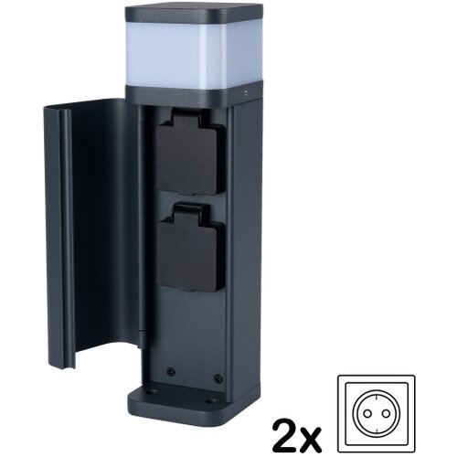 Brilagi Spoljna lampa sa 2 SCHUKO utičnice PILLAR 1xG9/11W/230V IP44 antracit Slike