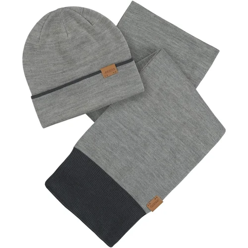 Musto Tipped Beanie & Scarf Siva One Size Zimska kapa