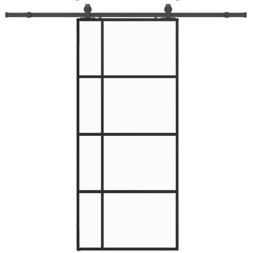  Klizna vrata s priborom crna 90 x 205 cm od ESG stakla Slike