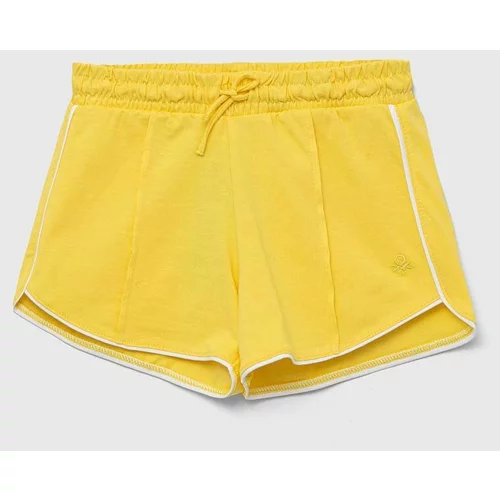 United Colors Of Benetton Dječje pamučne kratke hlače boja: žuta, glatki materijal