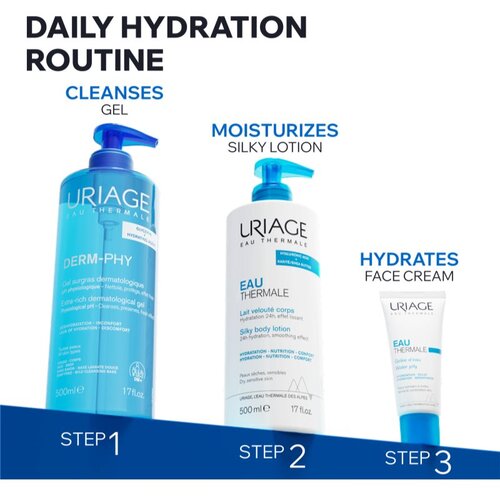 Uriage DERM-PHY Extra Rich Dermatological Gel nežni čistilni gel 1000 ml Slike
