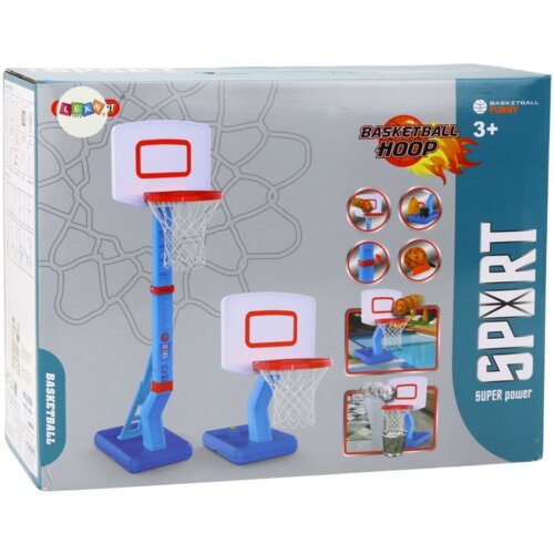 Lean Toys Nastavljiv ko&amp;scaron;arkarski ko&amp;scaron; z žogo 138 cm modre barve Slike