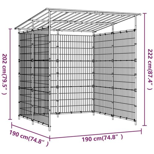 VidaXL spremi&amp;scaron;te za bicikle 190 x 190 x 222 cm čelično crno Slike