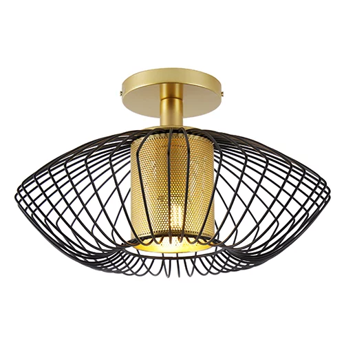 QAZQA Dizajn stropna svetilka zlata s črno - Dobrado