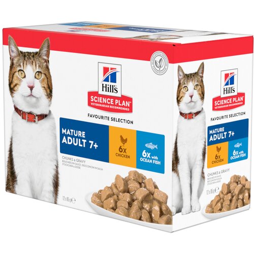 HILL'S SCIENCE Plan Mature Adult 7+ morske ribe & pi&scaron;čanec - Ribji izbor (12 x 85 g) Cijene
