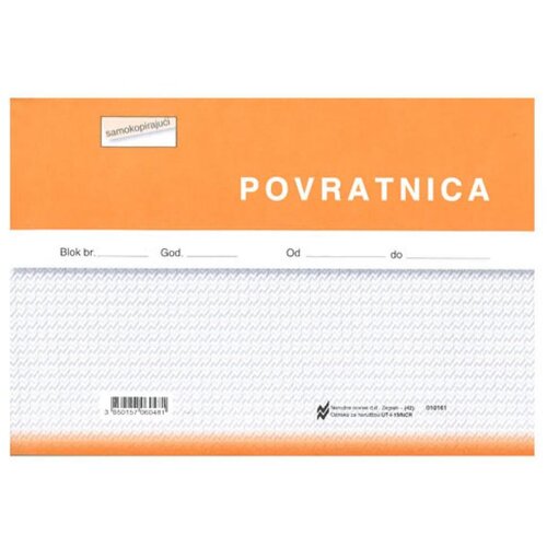 NARODNE NOVINE-UT I-19/NCR POVRATNICA; Blok 3 x 50 listova, 21 x 14,8 cm Slike