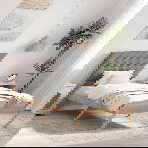  Posteljni okvir z oblazinjenim vzglavjem Rjava 75 x 190 cm, (5000084208) Slike