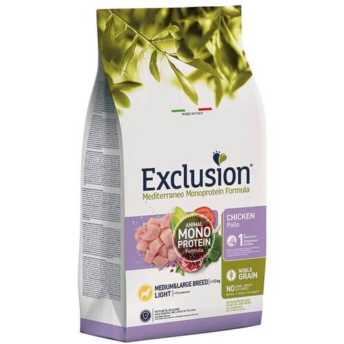 Exclusion monoprotein hrana za pse adult medium light - piletina 12kg Cene