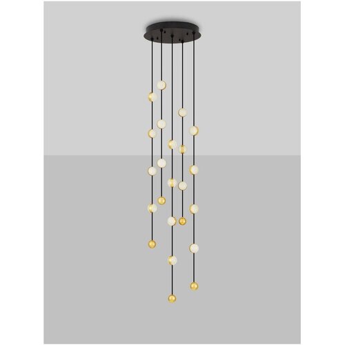 Nova Luce Mat črna aluminijasta LED zatemnitvena viseča svetilka s senčilom iz akrilnega stekla &amp;oslash; 38 cm Alcinoe &amp;ndash; Slike