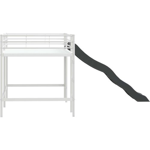  Krevet na kat za djecu s toboganom Jednobojno Bijela i antracit 80 x 200 cm Slike