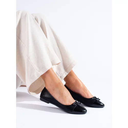 SHELOVET Classic black ballerinas with bow