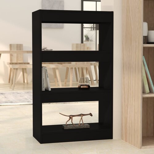  The Living Store Knjižna omara/pregrada črna 60x30x103 cm iverna plo&amp;scaron;ča - Knjižna Omara, (21431752) Slike