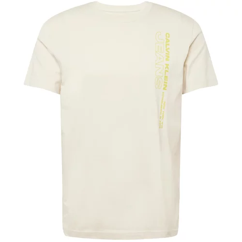 Calvin Klein Jeans Majica bež / svetlo rumena