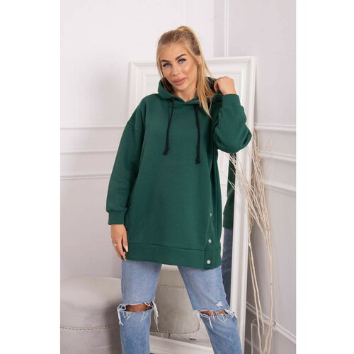Kesi Insulated sweatshirt with press studs dark green Cene