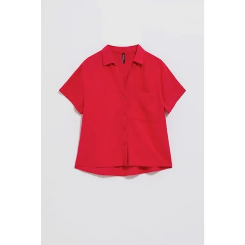 Moodo LADIES SHIRT L-KO-4054 STRAWBERRY