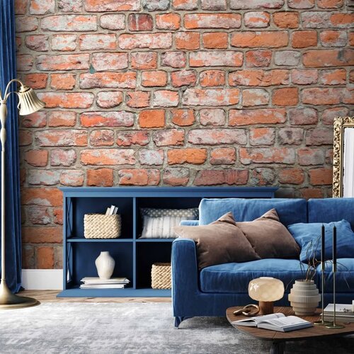  Foto tapeta - Loft Wall - Pattern Imitating an Old Red Brick 98x70 Samoljepljiva Cene