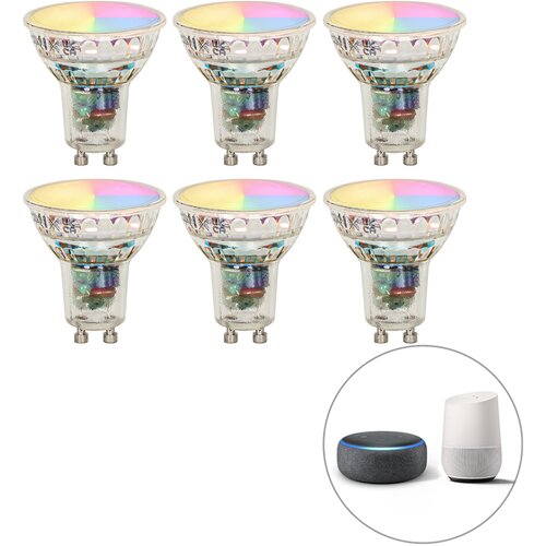 LUEDD Set 6 pametnih GU10 LED sijalk RBGW 4,5W 350 lm 2700K Cene