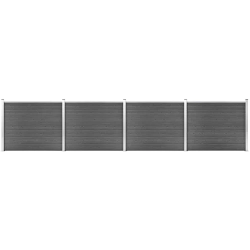  Set panela za ogradu WPC 699 x 146 cm crni