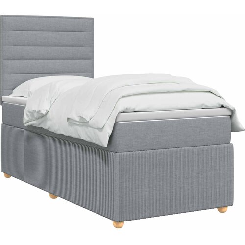  Boxspring krevet s madracem Svjetlosiva 80 x 200 cm Tkanina Slike